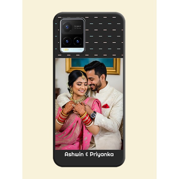 Line Pattern Design with Text on Space Black Custom Soft Matte Phone Back Cover - Vivo Y21T Line Pattern Design with Text on Space Black Custom Soft Matte Phone Back Cover - Vivo Y21T