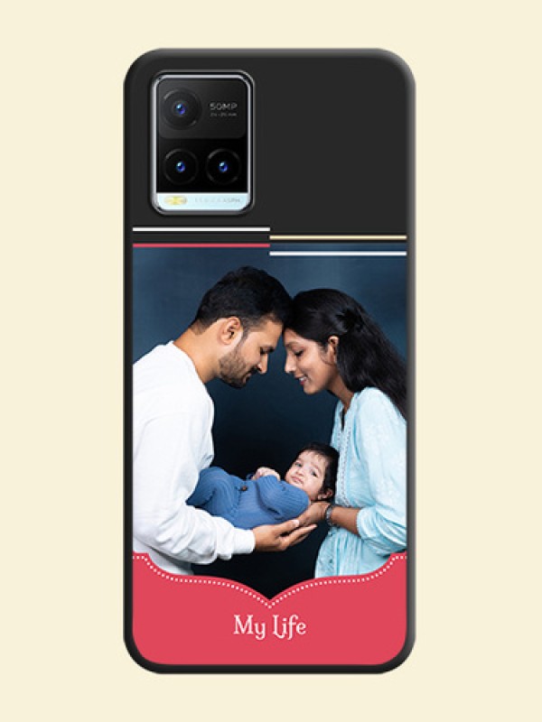 Classic Plain Design with Name on Photo on Space Black Soft Matte Phone Cover - Vivo Y21T