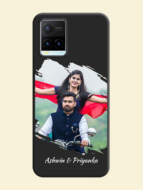 Grunge Brush Strokes on Photo on Space Black Soft Matte Back Cover - Vivo Y21T