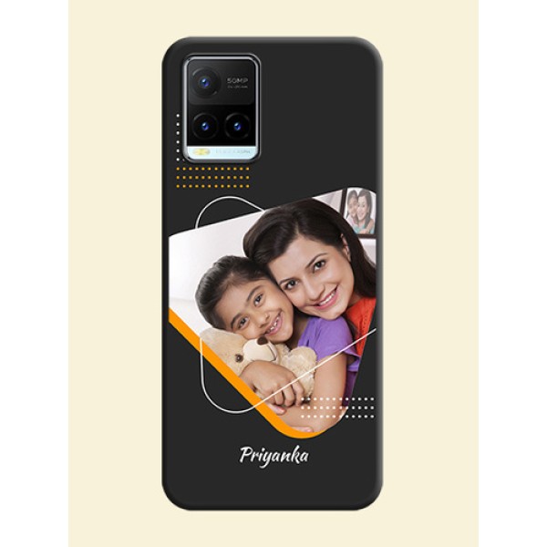 Yellow Triangle on Photo on Space Black Soft Matte Phone Cover - Vivo Y21T Yellow Triangle on Photo on Space Black Soft Matte Phone Cover - Vivo Y21T