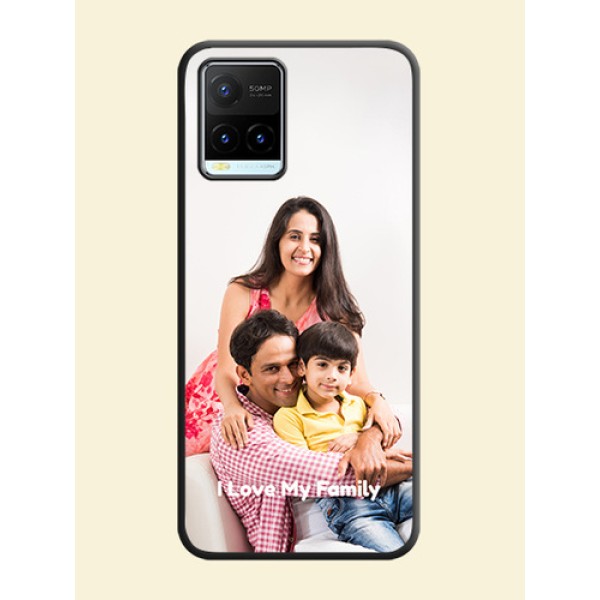Full Single Pic Upload With Text On Space Black Personalized Soft Matte Phone Covers -Vivo Y21T Full Single Pic Upload With Text On Space Black Personalized Soft Matte Phone Covers -Vivo Y21T