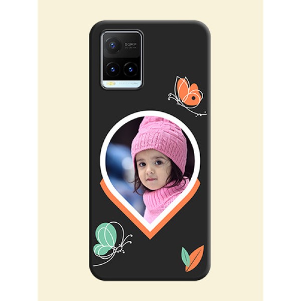 Upload Pic With Simple Butterly Design On Space Black Personalized Soft Matte Phone Covers -Vivo Y21T Upload Pic With Simple Butterly Design On Space Black Personalized Soft Matte Phone Covers -Vivo Y21T