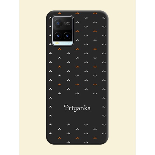 Simple Pattern With Custom Text On Space Black Personalized Soft Matte Phone Covers -Vivo Y21T Simple Pattern With Custom Text On Space Black Personalized Soft Matte Phone Covers -Vivo Y21T
