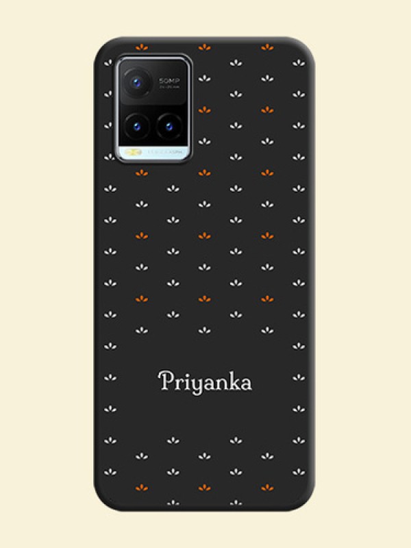 Simple Pattern With Custom Text On Space Black Personalized Soft Matte Phone Covers -Vivo Y21T