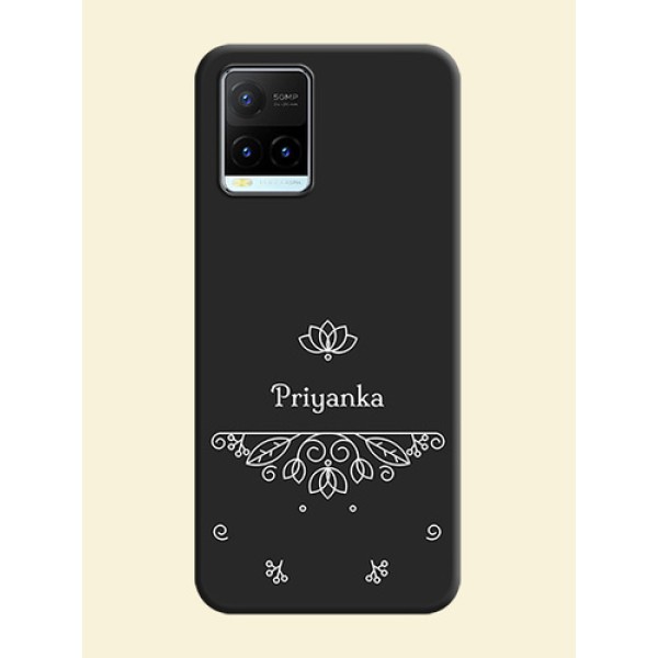 Lotus Garden Custom Text On Space Black Personalized Soft Matte Phone Covers -Vivo Y21T Lotus Garden Custom Text On Space Black Personalized Soft Matte Phone Covers -Vivo Y21T