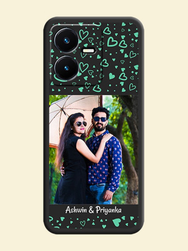 Sea Green Indefinite Love Pattern on Photo on Space Black Soft Matte Mobile Cover - Vivo Y22
