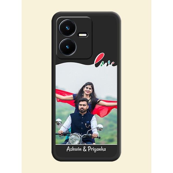 Fall in Love Pattern with Picture on Photo on Space Black Soft Matte Mobile Case - Vivo Y22 Fall in Love Pattern with Picture on Photo on Space Black Soft Matte Mobile Case - Vivo Y22
