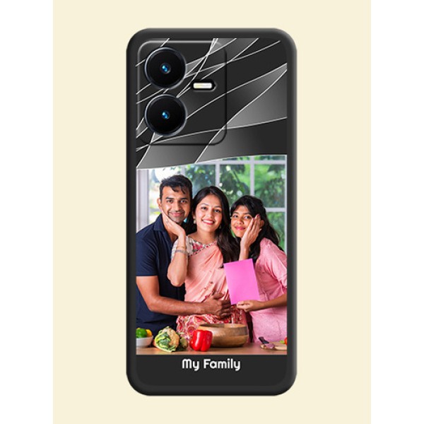 Mixed Wave Lines on Photo on Space Black Soft Matte Mobile Cover - Vivo Y22 Mixed Wave Lines on Photo on Space Black Soft Matte Mobile Cover - Vivo Y22