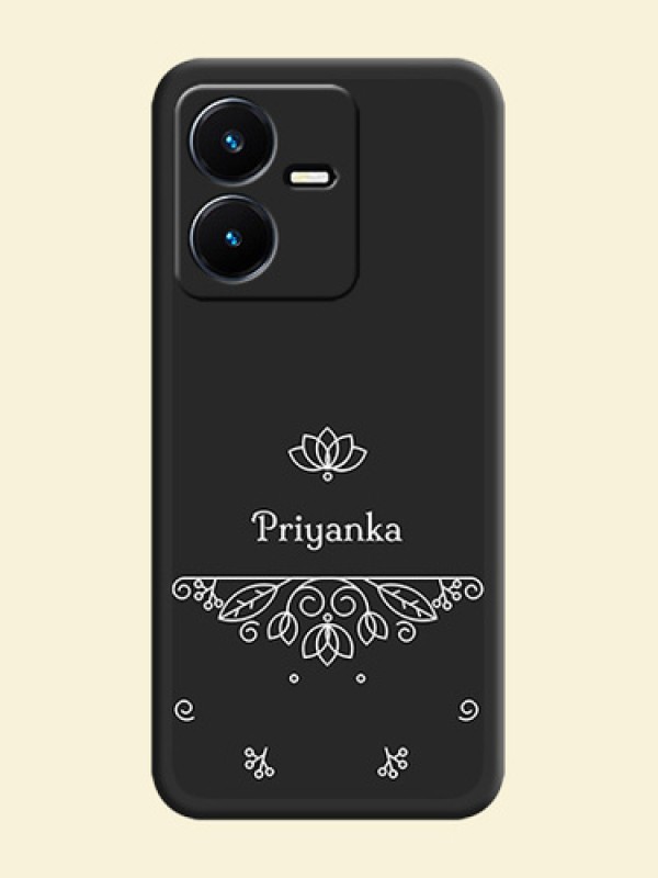 Lotus Garden Custom Text On Space Black Personalized Soft Matte Phone Covers -Vivo Y22