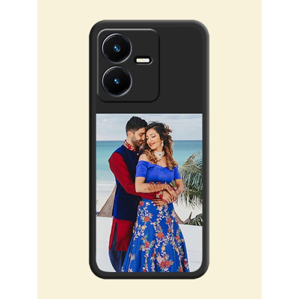 Image Upload With Space Black Color On Custom Soft Matte Mobile Back Cover - Vivo Y22 Image Upload With Space Black Color On Custom Soft Matte Mobile Back Cover - Vivo Y22