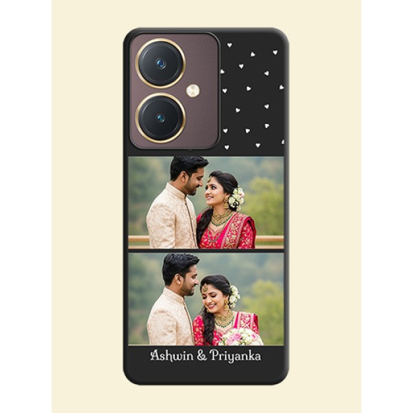 Miniature Love Symbols with Name on Space Black Custom Soft Matte Back Cover - Vivo Y27 Miniature Love Symbols with Name on Space Black Custom Soft Matte Back Cover - Vivo Y27
