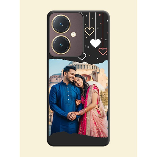 Love Hangings with Splash Wave Picture on Space Black Custom Soft Matte Phone Back Cover - Vivo Y27 Love Hangings with Splash Wave Picture on Space Black Custom Soft Matte Phone Back Cover - Vivo Y27