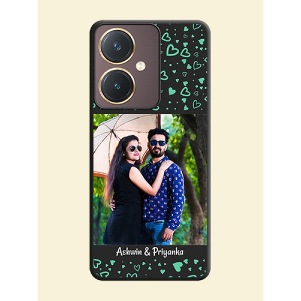 Sea Green Indefinite Love Pattern - Photo on Space Black Soft Matte Mobile Cover - Vivo Y27 Sea Green Indefinite Love Pattern - Photo on Space Black Soft Matte Mobile Cover - Vivo Y27