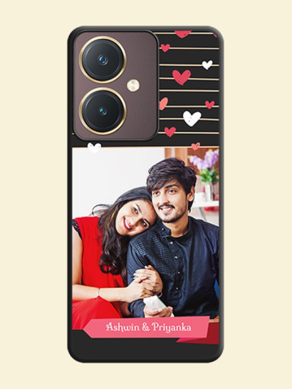Love Pattern with Name on Pink Ribbon - Photo on Space Black Soft Matte Back Cover - Vivo Y27