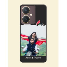 Fall in Love Pattern with Picture - Photo on Space Black Soft Matte Mobile Case - Vivo Y27