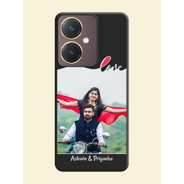 Fall in Love Pattern with Picture - Photo on Space Black Soft Matte Mobile Case - Vivo Y27