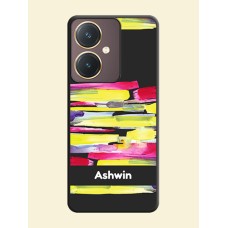 Brush Coloured on Space Black Personalized Soft Matte Phone Covers - Vivo Y27