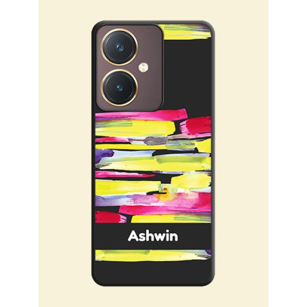 Brush Coloured on Space Black Personalized Soft Matte Phone Covers - Vivo Y27 Brush Coloured on Space Black Personalized Soft Matte Phone Covers - Vivo Y27