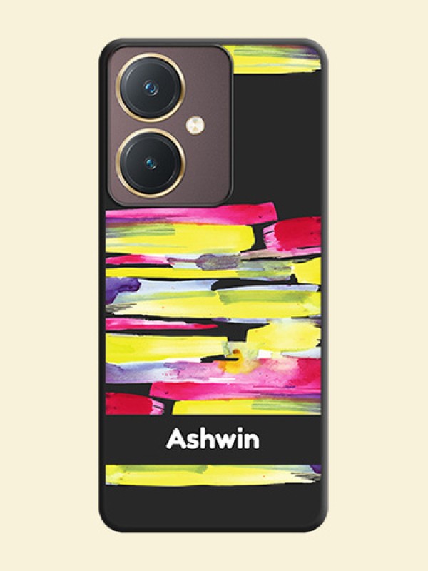 Brush Coloured on Space Black Personalized Soft Matte Phone Covers - Vivo Y27