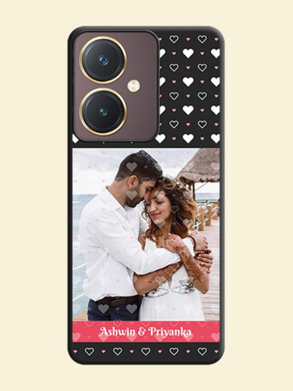 White Color Love Symbols with Text Design - Photo on Space Black Soft Matte Phone Cover - Vivo Y27