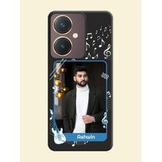 Musical Theme Design with Text - Photo on Space Black Soft Matte Mobile Case - Vivo Y27