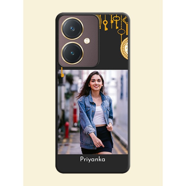 Decorative Design with Text on Space Black Custom Soft Matte Back Cover - Vivo Y27 Decorative Design with Text on Space Black Custom Soft Matte Back Cover - Vivo Y27