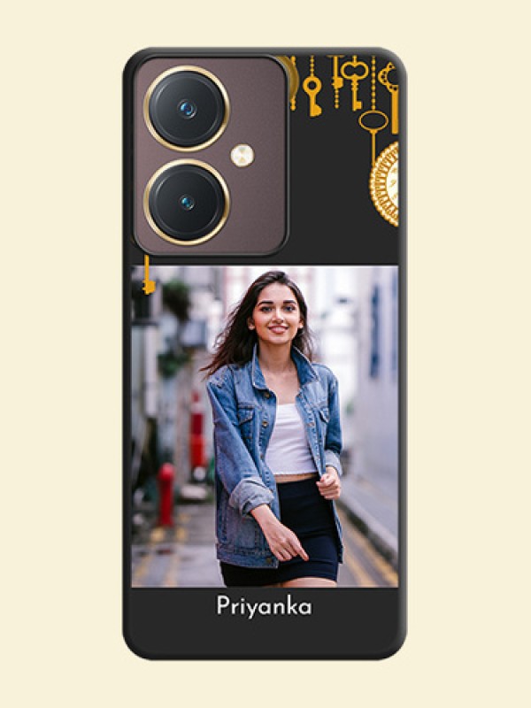 Decorative Design with Text on Space Black Custom Soft Matte Back Cover - Vivo Y27