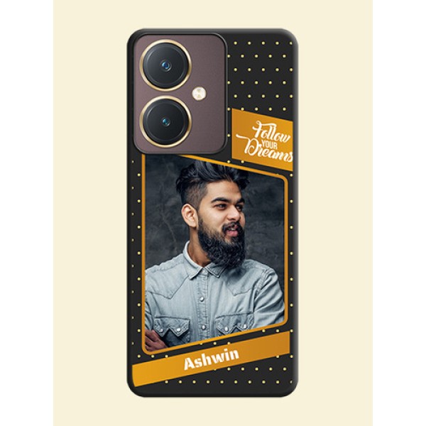 Follow Your Dreams with White Dots on Space Black Custom Soft Matte Phone Cases - Vivo Y27 Follow Your Dreams with White Dots on Space Black Custom Soft Matte Phone Cases - Vivo Y27
