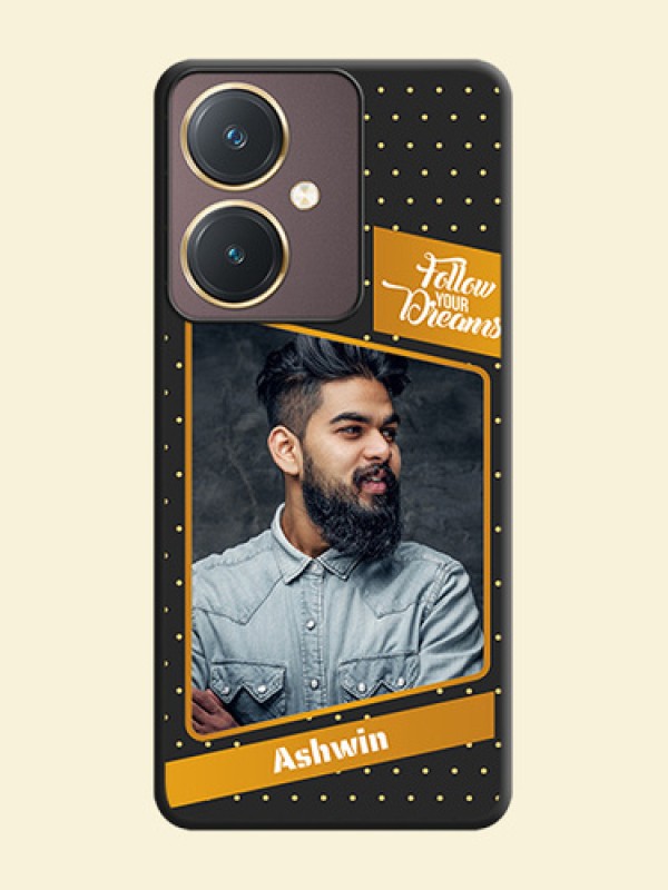 Follow Your Dreams with White Dots on Space Black Custom Soft Matte Phone Cases - Vivo Y27