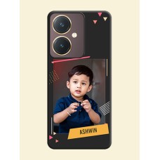 Photo Frame with Triangle Small Dots - Photo on Space Black Soft Matte Back Cover - Vivo Y27