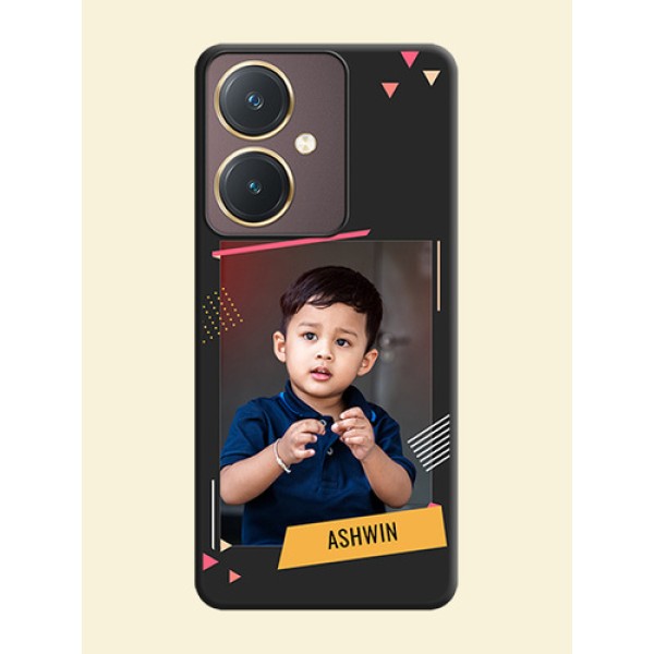 Photo Frame with Triangle Small Dots - Photo on Space Black Soft Matte Back Cover - Vivo Y27 Photo Frame with Triangle Small Dots - Photo on Space Black Soft Matte Back Cover - Vivo Y27