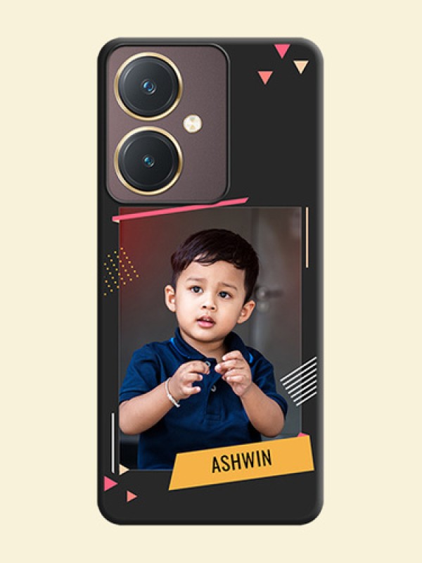 Photo Frame with Triangle Small Dots - Photo on Space Black Soft Matte Back Cover - Vivo Y27