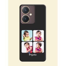 Floral Art with 6 Image Holder - Photo on Space Black Soft Matte Mobile Case - Vivo Y27