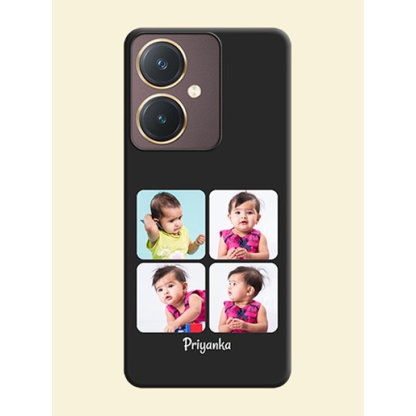 Floral Art with 6 Image Holder - Photo on Space Black Soft Matte Mobile Case - Vivo Y27 Floral Art with 6 Image Holder - Photo on Space Black Soft Matte Mobile Case - Vivo Y27