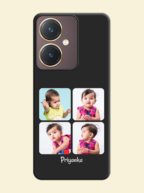 Floral Art with 6 Image Holder - Photo on Space Black Soft Matte Mobile Case - Vivo Y27
