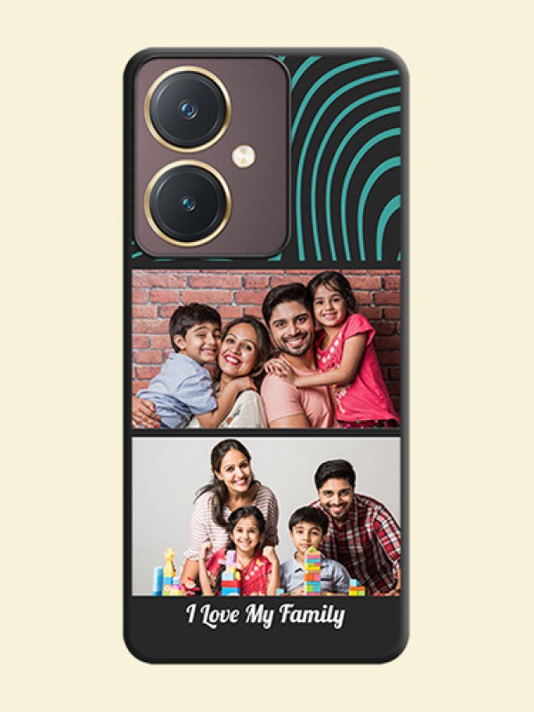 Wave Pattern with 2 Image Holder on Space Black Personalized Soft Matte Phone Covers - Vivo Y27