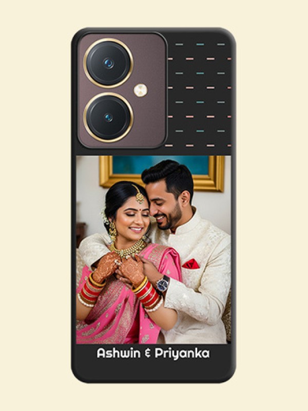 Line Pattern Design with Text on Space Black Custom Soft Matte Phone Back Cover - Vivo Y27