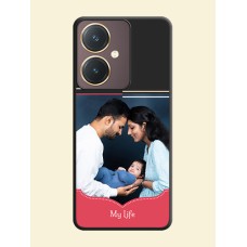 Classic Plain Design with Name - Photo on Space Black Soft Matte Phone Cover - Vivo Y27