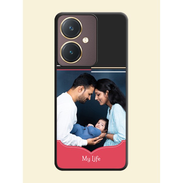 Classic Plain Design with Name - Photo on Space Black Soft Matte Phone Cover - Vivo Y27