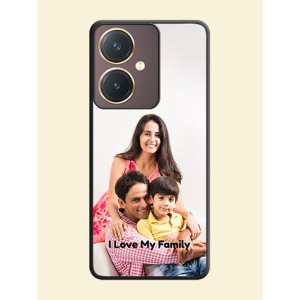 Full Single Pic Upload With Text On Space Black Personalized Soft Matte Phone Covers - Vivo Y27 Full Single Pic Upload With Text On Space Black Personalized Soft Matte Phone Covers - Vivo Y27