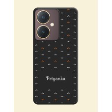 Simple Pattern With Custom Text On Space Black Personalized Soft Matte Phone Covers - Vivo Y27