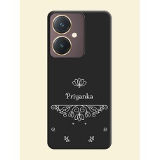 Lotus Garden Custom Text On Space Black Personalized Soft Matte Phone Covers - Vivo Y27