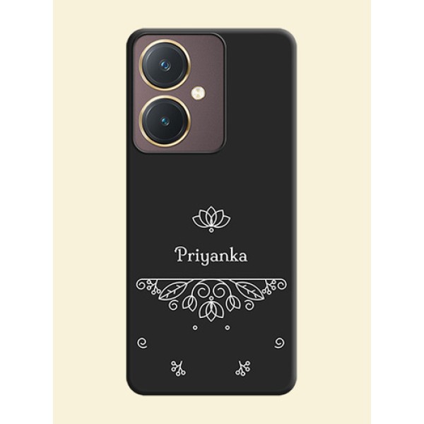 Lotus Garden Custom Text On Space Black Personalized Soft Matte Phone Covers - Vivo Y27 Lotus Garden Custom Text On Space Black Personalized Soft Matte Phone Covers - Vivo Y27