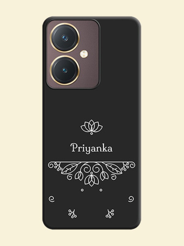 Lotus Garden Custom Text On Space Black Personalized Soft Matte Phone Covers - Vivo Y27