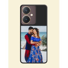 Image Upload With Space Black Color On Custom Soft Matte Mobile Back Cover - Vivo Y27