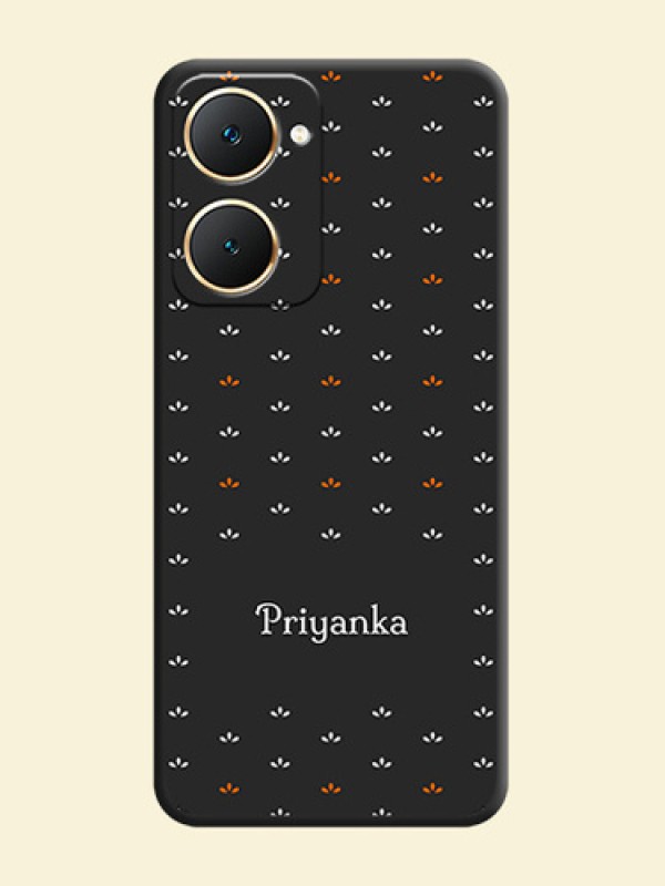 Simple Pattern With Custom Text On Space Black Custom Soft Matte Mobile Back Cover - Vivo Y28e 5G