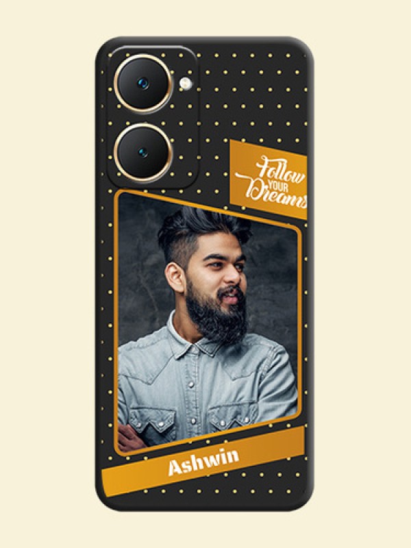 Follow Your Dreams with White Dots On Space Black Custom Soft Matte Mobile Back Cover - Vivo Y28s 5G
