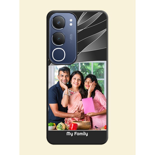 Mixed Wave Lines on Photo On Space Black Custom Soft Matte Mobile Back Cover - Vivo Y29 5G Mixed Wave Lines on Photo On Space Black Custom Soft Matte Mobile Back Cover - Vivo Y29 5G