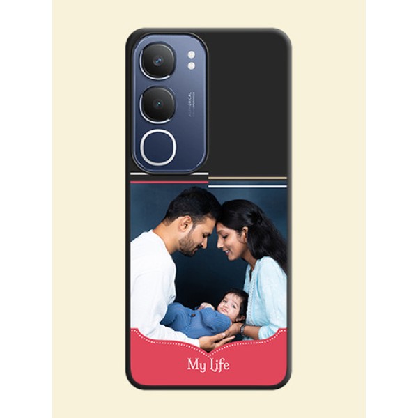 Classic Plain Design with Name On Space Black Custom Soft Matte Mobile Back Cover - Vivo Y29 5G Classic Plain Design with Name On Space Black Custom Soft Matte Mobile Back Cover - Vivo Y29 5G
