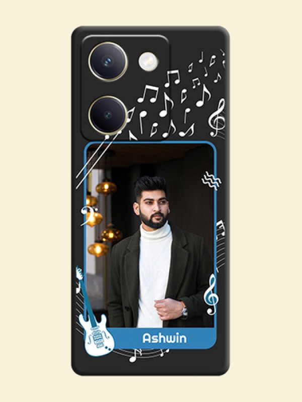 Musical Theme Design with Text on Photo On Space Black Custom Soft Matte Mobile Back Cover - Vivo Y300 Plus 5G